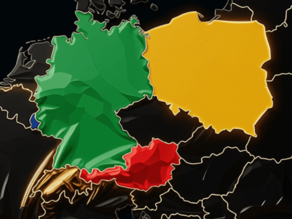 Mapa operacyjna BREWAS: Polska, Niemcy i Austria